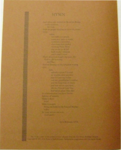 Item #003277 Hymn. Jack Kerouac.
