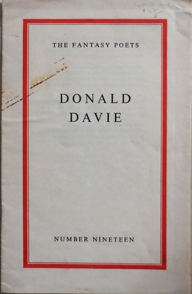 Item #005114 Donald Davie. Donald Davie