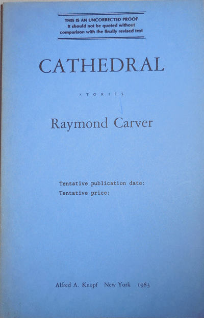 Item #005413 Cathedral. Raymond Carver.