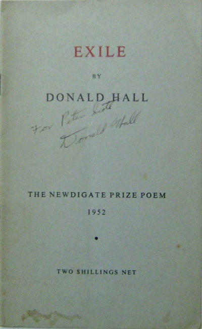 Item #006595 Exile. Donald Hall.