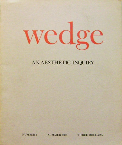 Item #007504 Wedge #1 An Aesthetic Inquiry (Art Journal). Joseph Art - Beuys, Kathy, Acker.