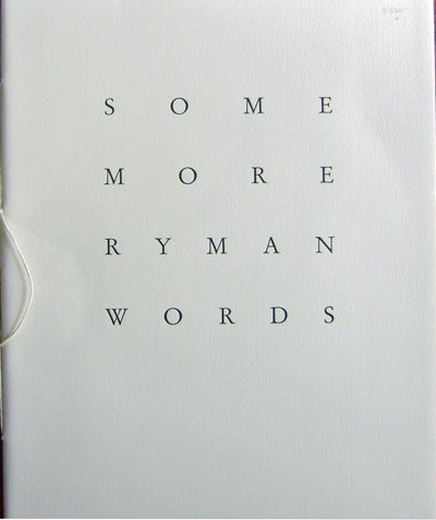 Item #008030 Some More Ryman Words. Robert Art - Ryman.