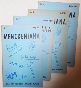 Item #008554 Menckeniana Volume 1 Number 1 Through Volume 1 Number 4. Betty Adler, H. L. Mencken