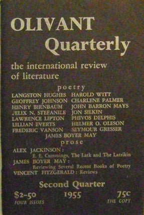 Item #009525 Olivant Quarterly Second Quarter 1955. Langston Hughes, Harold Witt, Jon Silkin