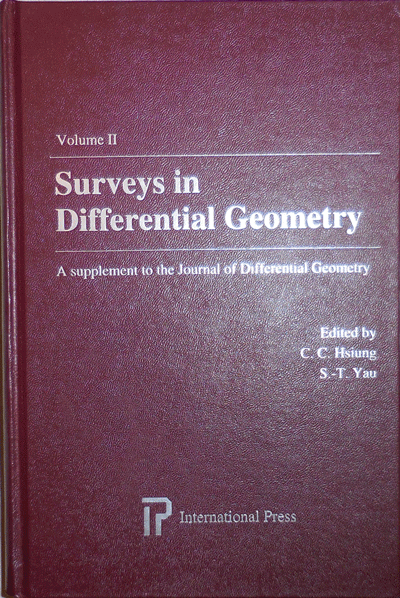 Item #009819 Surveys in Differential Geometry Volume II. C. C. And S. -T. Yau Hsiung.