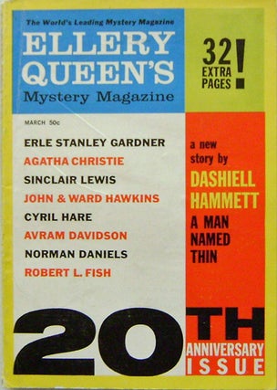 Item #009850 Ellery Queen's Mystery Magazine March 1961 Issue. Dashiell Hammett, Erle Stanley,...