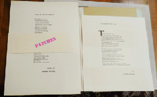 Item #10793 Two Broadside Poems: The Way Men Live Is A Lie and What I'd Like To Know Is. Kenneth...