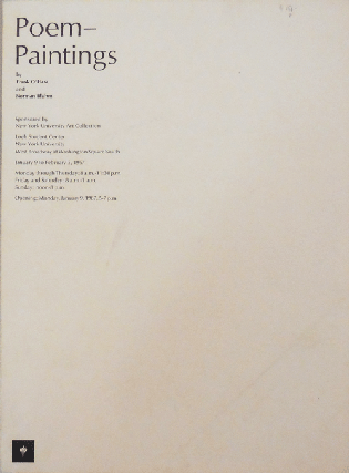 Item #13365 Poem - Paintings. Frank O'Hara