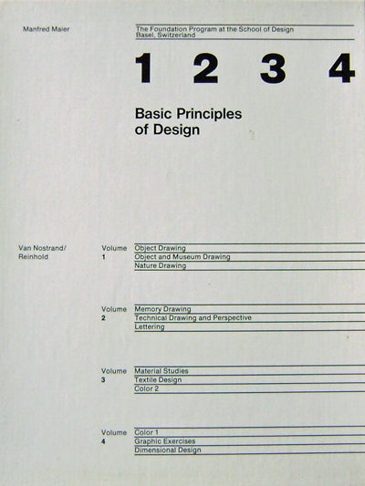 Item #13387 Basic Principles of Design (4 Volume Set in Slipcase). Manfred Design - Maier.