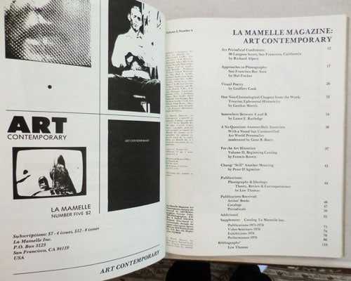 Item #14023 La Mamelle Magazine: Art Contemporary. Hal Fischer Richard Alpert, Geoffrey Cook, Contributors, Carl Art Magazine - Loeffler.