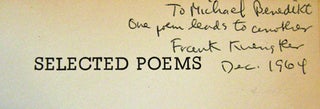 Selected Poems (Inscribed to Poet Michael Benedikt)