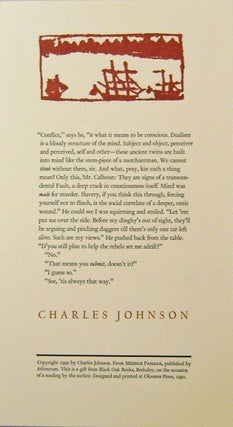 Item #14686 Untitled Broadside from Middle Passage. Charles Johnson