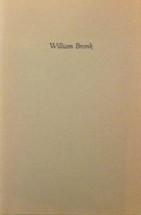Item #14828 The Stance (Inscribed). William Bronk