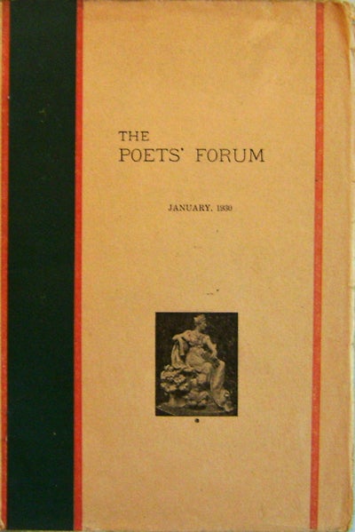 Item #14927 The Poets' Forum Volume One January 1930. Estil Alexander Townsend, Rehge L. Rolle Edward A. Anderson, Mary Cameron Cobb, William Tolliver.