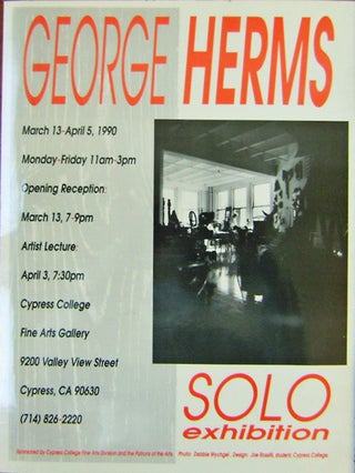 Item #15820 George Herms Solo Exhibition [Poster]. George Art Poster - Herms