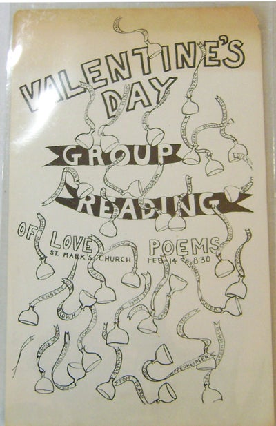 Item #16019 Valentine's Day Group Reading of Love Poems (Poster / Flyer). George Poetry Flyer - Schneeman, Artwork, Kenneth Koch Piero Heliczer, Joe Brainard, Dick Gallup.