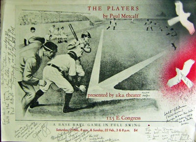 Item #16774 The Players (Baseball Broadside Inscribed by 8). Paul Metcalf.