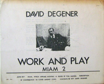 Item #17315 Work and Play (Miam #2). David Degener.
