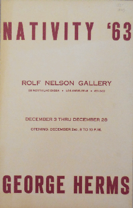 Item #18043 Nativity '63 Rolf Nelson Gallery Exhibit Flyer. George Art - Herms