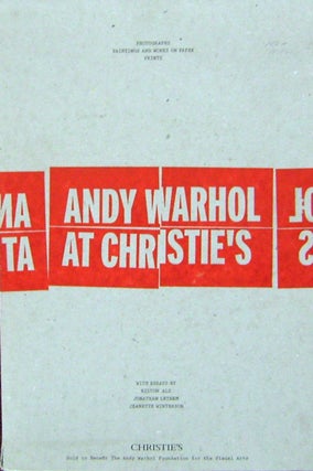 Item #18240 Andy Warhol at Christie's (Three Volumes - Photographs, Paintings & Works on Paper, &...