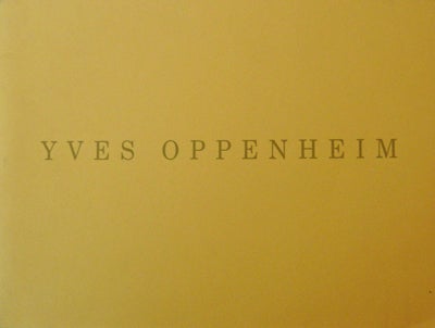 Item #18460 Yves Oppenheim. Alain Art - Cueff, Yves Oppenheim.