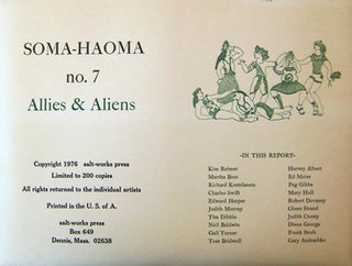 Item #18819 Soma-Haoma No. 7 Allies & Aliens. Kim / Boss Reimer, Gary, Frank / Andrashko, Diana /...