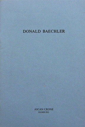 Item #18941 Donald Baechler - Hamburger Gemalde. Donald Art - Baechler