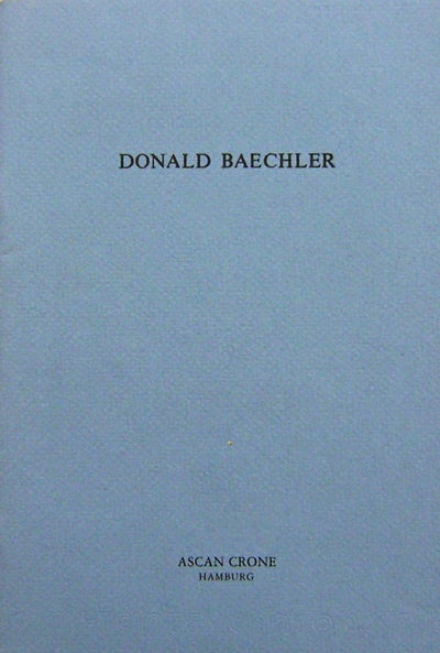 Item #18941 Donald Baechler - Hamburger Gemalde. Donald Art - Baechler.