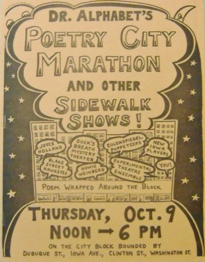 Item #19134 Dr. Alphabet's Poetry City Marathon and Other Sidewalk Shows! Dr. Alphabet, Dave Morice.