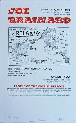 Item #19213 Art & Poetry Exhibition Poster (People Of The World: Relax!) Signed by Padgett,...