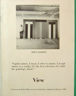 Item #19618 View Volume III, No. 2 (Brice Marden). Brice Art Periodical - Marden, Robin White