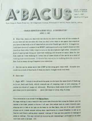 Item #19822 Abacus Issue Number Twenty-Seven. Charles Bernstein, Henry Hills, Peter Gannick