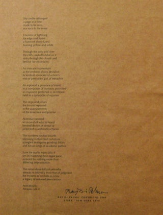 Item #20205 "The melee oblonged..." (Signed Broadside Poem). Ray Di Palma