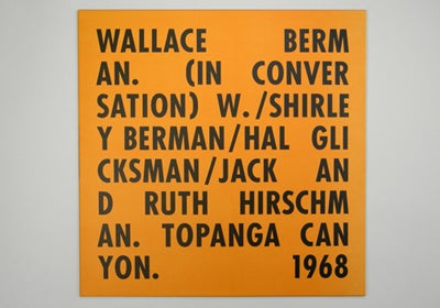 Item #20650 Wallace Berman In Conversation (Record). Liner, Tosh Berman, Wallace LP - Berman.