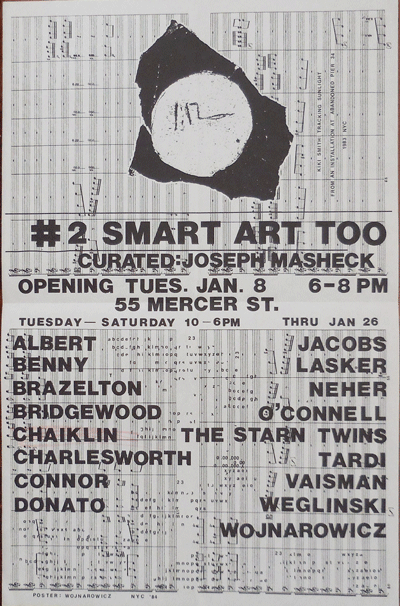 Item #20961 #2 Smart Art Too (Art Poster designed by David Wojnarowicz). Joseph Art Poster - Masheck, Curator, David Wojnarowicz The Starn Twins.