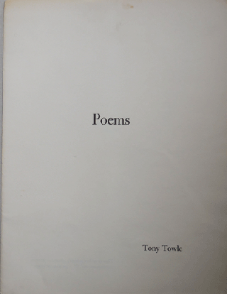 Item #20994 Poems (Signed). Tony Towle