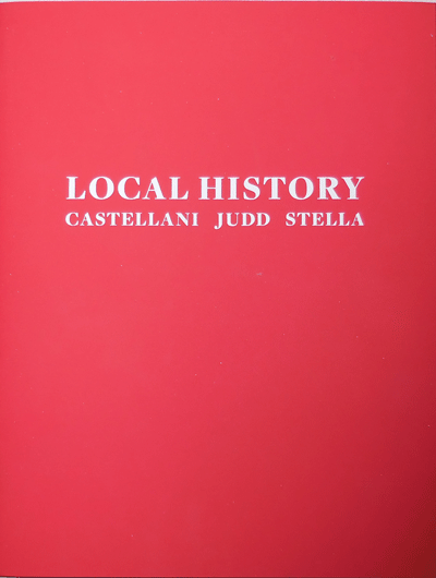 Item #21546 Local History - Castellani Judd Stella. Art - Enrico Castellani / Donald Judd / Frank Stella.