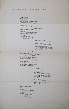 Item #21775 Untitled Poetry Broadside ( i didn't know what it was ....). Theodore Enslin