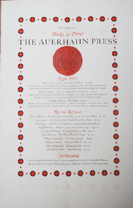 Item #22008 January 1964 Books in Print The Auerhahn Press (Announcement Poster). Jack Spicer...