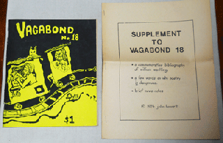 Item #22047 Vagabond No. 18 with Supplement. John Bennett, Lyn Lifshin Linda King, Ann...