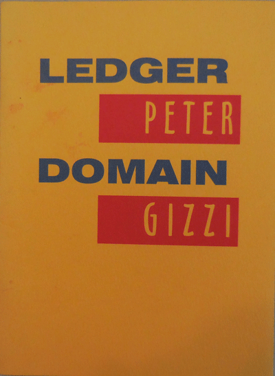 Item #22476 Ledger Domain. Peter Gizzi.