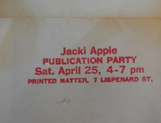 Jacki Apple: The Mexican Tapes (Publication Party Annoucement Poster)
