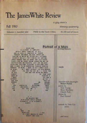 Item #22862 The James White Review Volume 1, Number One, a gay men's literary quarterly. Phil...