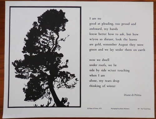 Item #23420 Untitled Broadside Poem (I am no good at pleading...). Diane Beats - Di Prima.