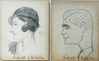 Item #23500 Ten Original Caricatures and Cartoons by Zito from the Surf Club. Vincent Original...