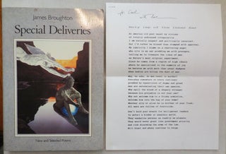 Item #23718 Special Deliveries (Inscribed Copy with Original Typed Signed Poem). James Broughton
