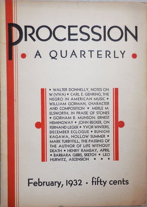 Item #24000 Procession A Quarterly Volume 1 Number 2. Harold Courlander, Peter, Ruthven, Derek Fox
