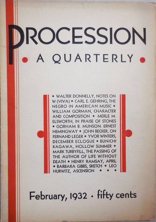 Item #24000 Procession A Quarterly Volume 1 Number 2. Harold Courlander, Peter, Ruthven, Derek Fox.