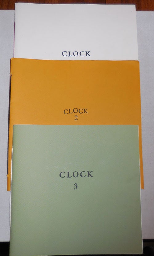 Item #24145 Clock Issues One, Two and Three. Edwin Allen Butt, Andrew, Durbin, Kit Schluter, Dana Ward Ish Klein, Ben Mazer.
