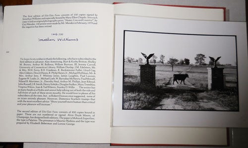 Item #24353 Elite / Elate Poems: Selected Poems 1971 - 75 with A Portfolio of Photographs (Signed Limited Edition with Original Photographic Print by Mendes). Jonathan Williams, Guy Mendes.